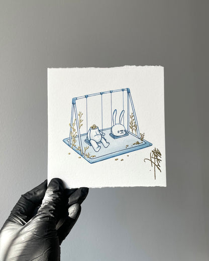 Swing Embossed Art Print