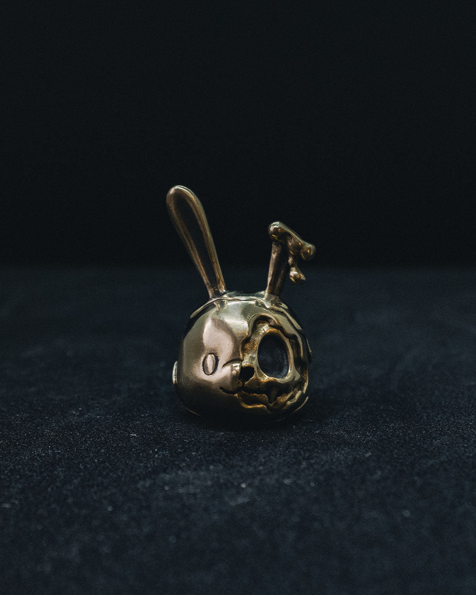 "Detached" Skull Lanyard Bead - Mirrored Brass